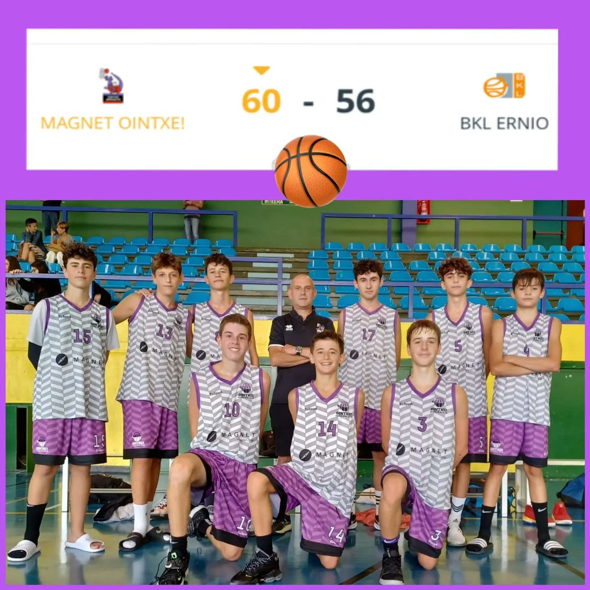 Ointxe's tweet photo. Errendimentuko kadeteak 🏀⛹️♂️
Partidu borrokatua jolastu du Peioren taldeak musakolan 🔥🔥
@magnetcoop Ointxe! 60 ▶️ 56 @bklsaskibaloia Ernio
Lan bikaina mutilak 💯🔝
#saskibaloia #MutilakJoTaKe #HarrobiaLanduz #ilusioa #pasioa #mareamorea 😈 https://t.co/r3OACBek94