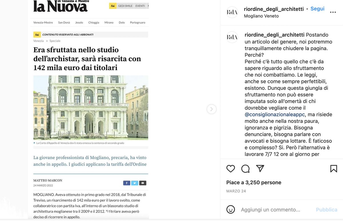 MicheTiraboschi's tweet photo. (5) Studi di progettazione e architetti con finta partita IVA: rischi e conseguenze del contenzioso. Interessante la discussione sulla pagina  https://t.co/8vyUcIAJtj di  "Riordine degli Architetti" dove qualcuno insinua il dubbio che "la colpa è anche di chi si lascia sfruttare" https://t.co/MVVDzxyWWW