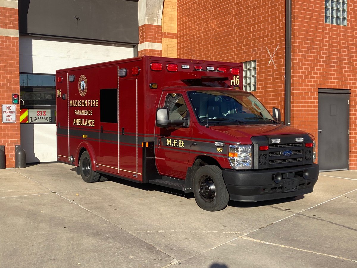 Medic 6 just got a facelift! This 2022 Demers ambulance with Ford E-450 chassis is now serving the south side with pride. It features a Stryker power-loaded cot and liquid spring suspension system to improve safety and comfort. M6 responds from W. Badger Rd., near the Beltline.