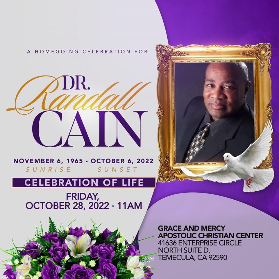 LuRussiaCain's tweet photo. Please join us in this wonderful celebration of life for Dr.Randall Cain. 

See flyer for details!🙏🏽 #DrRandall #KDOMRadio #RIP https://t.co/EOXwG19XbT