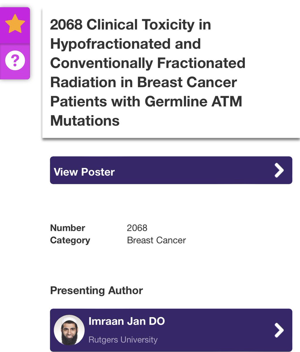 Rutgers Radiation Oncology Residency Program (@ru_radonc) on Twitter photo Please come and join our chief resident Imraan Jan presenting his study on ATM mutation in toxicity in breast cancer #ASTRO2022 <a href="/ASTRO_org/">ASTRO</a> <a href="/RU_RadOnc/">Rutgers Radiation Oncology Residency Program</a> <a href="/RutgersCancer/">Rutgers Cancer Institute</a> <a href="/RWJMS/">Rutgers RWJMedSchool</a> <a href="/Rutgers_NJMS/">Rutgers New Jersey Medical School</a> Please come and join our chief resident Imraan Jan presenting his study on ATM mutation in toxicity in breast cancer #ASTRO2022 <a href="/ASTRO_org/">ASTRO</a> <a href="/RU_RadOnc/">Rutgers Radiation Oncology Residency Program</a> <a href="/RutgersCancer/">Rutgers Cancer Institute</a> <a href="/RWJMS/">Rutgers RWJMedSchool</a> <a href="/Rutgers_NJMS/">Rutgers New Jersey Medical School</a>