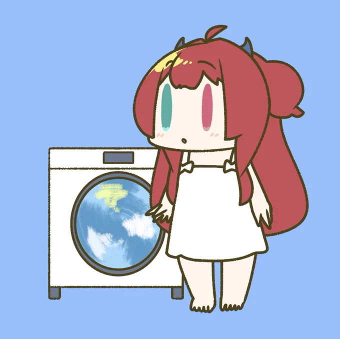 ロアちゃん洗濯待機中ロアちゃんは何かを待ってる時何をしてるかな?おいらは音楽を聞きながら待ちに待ち待たりしたりお絵描きしたりとかしてるよロアちゃんの待つ時のおすすめあったら教えて〜だロアちゃんの待機中楽しいことあれ〜今日のご飯カレー #ロアート 