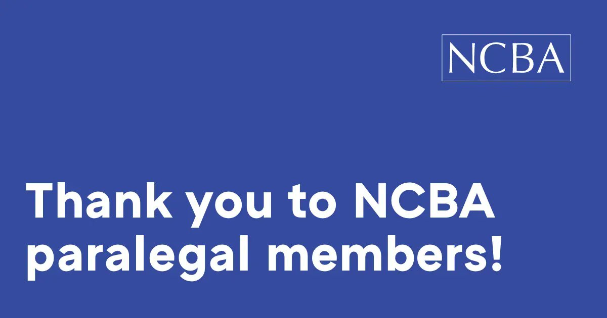 Today is National Paralegal Day, and we are thankful for every NCBA paralegal member! As one of the largest communities within the NCBA, the Paralegal Division offers opportunities for education, service, and leadership. Learn more: buff.ly/3sgqJMl.