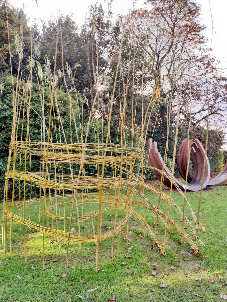 Great to see Sophie von Maltzan of @UCDLandscape and @NCAD_Dublin and @UCDEarth member and her communal willow weaving project made with children from Canal Way Educate Together at @IMMAIreland #EarthRising Festival