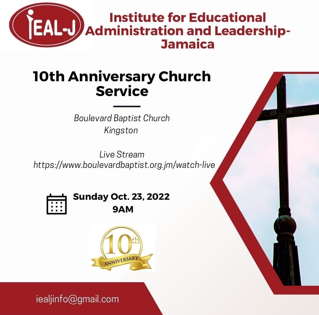 Today we commence our activities for the 10th Anniversary of the IEAL-J. We get the week started with our Church Service at Boulevard Baptist Church. Join us via live stream or in person. youtu.be/q5qYZd1LFmw
