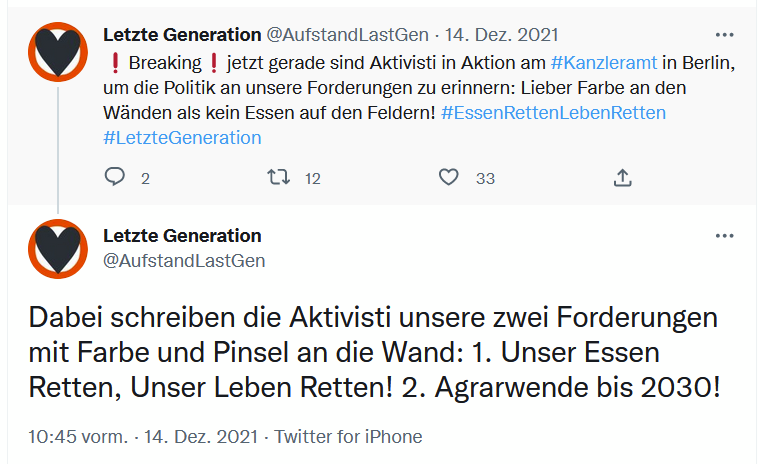 scheunert's tweet photo. Schlecht gealtert: Was als Aktion zum #Essenretten begann ist schon lange zum egozentrisch theatralen, pathosbeladenen Endzeitsekten-Kitsch verkommen. Peinlich: #Lebensmittelverschwendung auf #Monet ala @AufstandLastGen als vorgebliche Warnung gegen die #Klimakatastrophe 🥱 https://t.co/1x9KMthRyQ