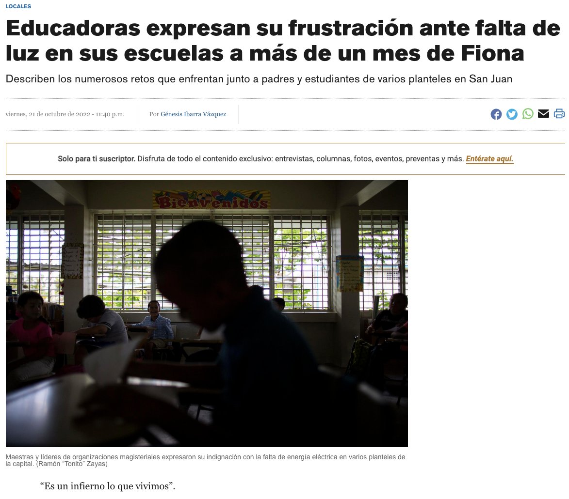 manuelnatal's tweet photo. 5 semanas han pasado desde que un huracán categoría 1 impactó principalmente el área suroeste del País. 

Al otro lado de la isla, en San Juan, todavía hay 5 escuelas sin servicio eléctrico. Todas en comunidades marginadas y que en el pasado han resistido los intentos de cierre. https://t.co/4EFEBzz74L