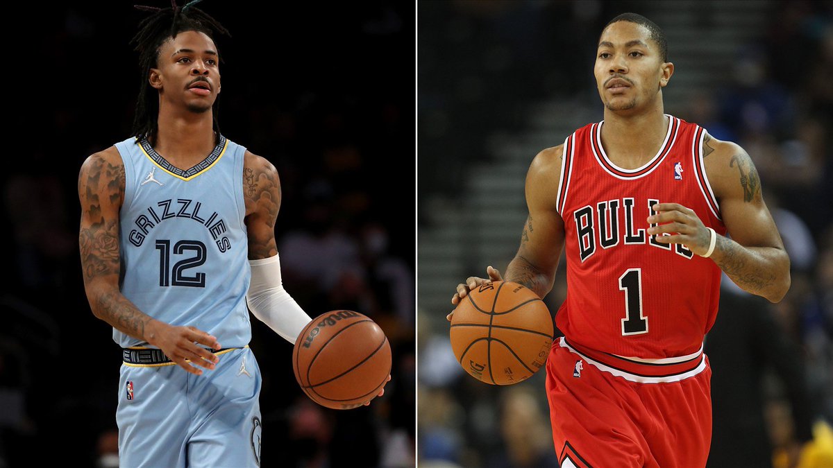 NBAMemes's tweet photo. Is it just me or does Ja Morant play
like a young Derrick Rose https://t.co/YVTdNlT5HO