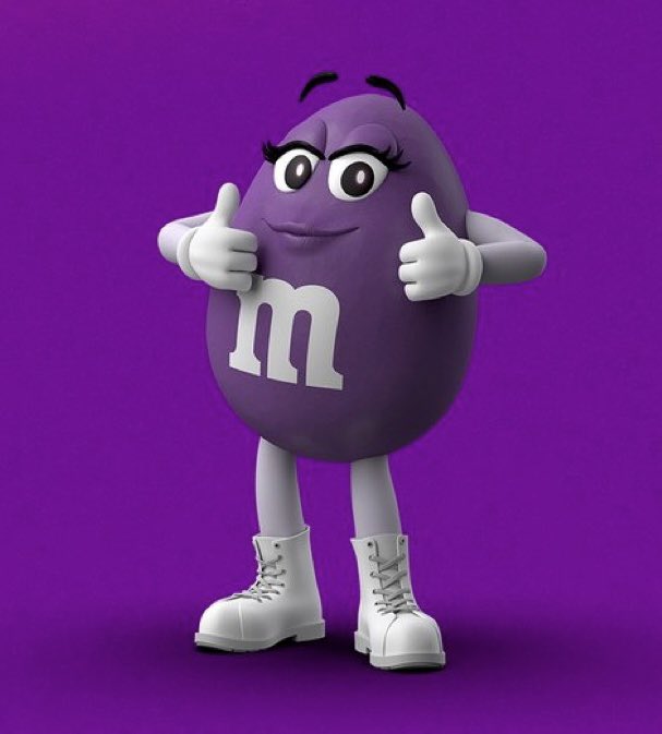 Meech on X: Something about this new purple M&M don't sit right with  me. She seem suspicious. It's giving cop  / X