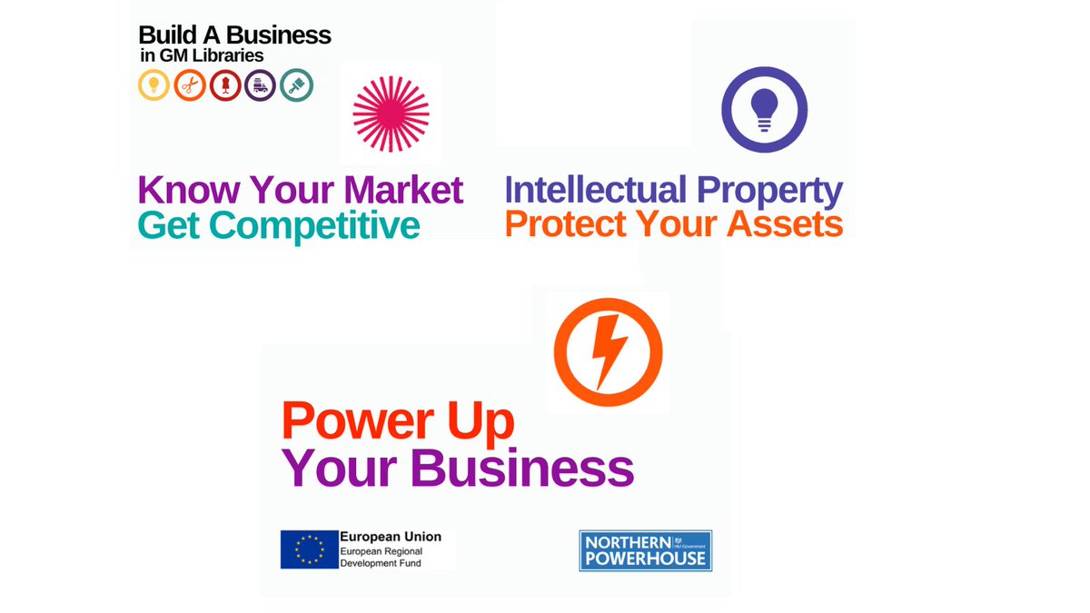 Free Build A Business workshops are coming up at Eccles Library • Know Your Market, Get Competitive- 31st Oct 10am-1pm • Intellectual Property, Protect Your Assets -1st Nov 10am-1pm • Power up your Business -2nd Nov 9.30am-4.30pm visit: salfordcommunitylibraries.eventbrite