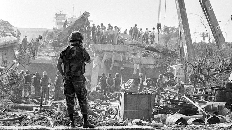 USMCMuseum's tweet photo. Today marks the 39th anniversary of the Beirut bombing that killed 241 service members. For the Corps, it was the bloodiest day since the Battle of Iwo Jima in WWII. 

Read more on our FB &amp; IG: @usmcmuseum

#USMC #USMCHistory #USMCMuseum #NeverForgotten https://t.co/TET0cpZSbd