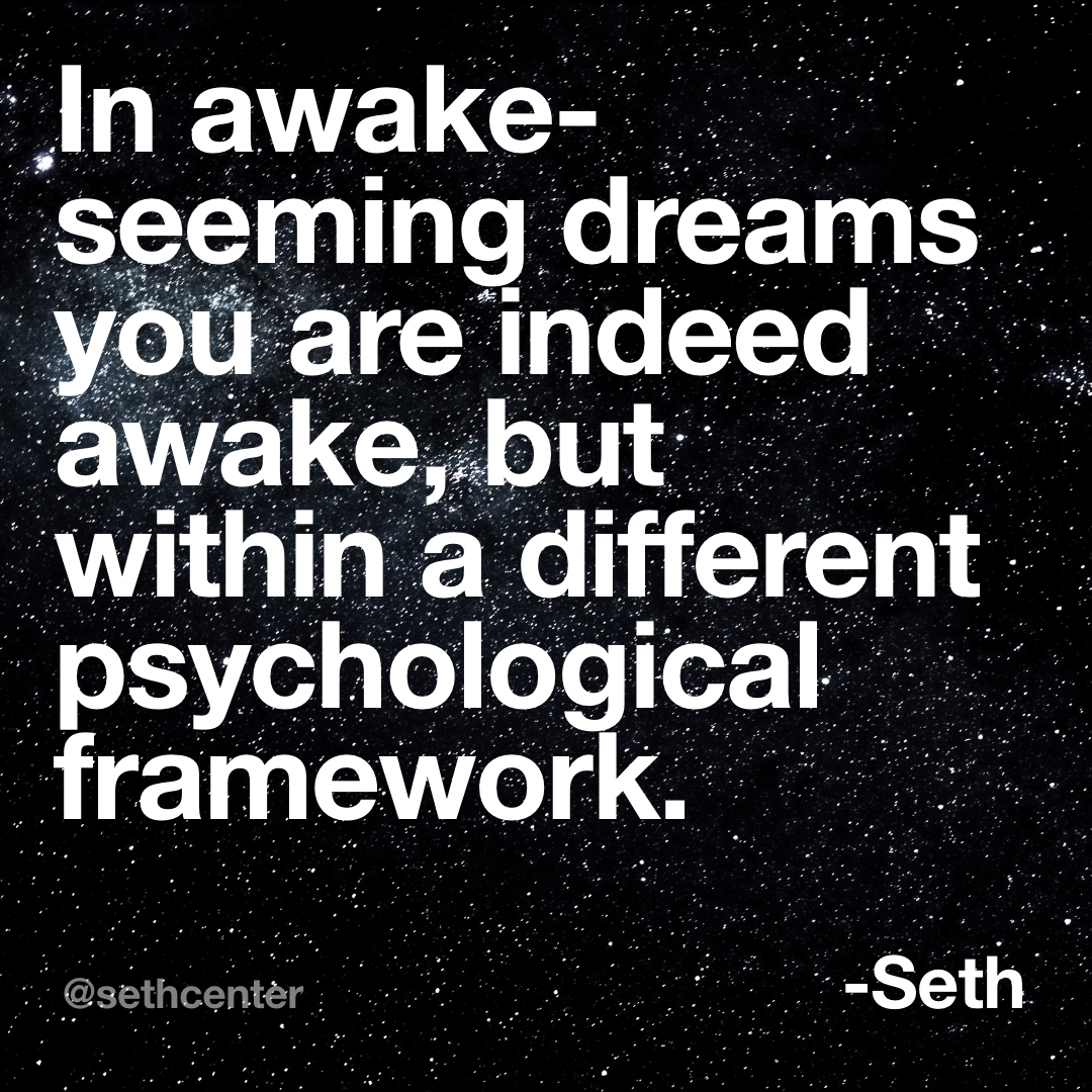 SethInstitute's tweet image. "...You are operating at a high level of awareness, and using the inner senses. These enable you to perceive an added depth of dimension which is responsible for the vividness and sense of exhilaration that often occurs..." —Seth, Dreams and Projections of Consciousness 📖