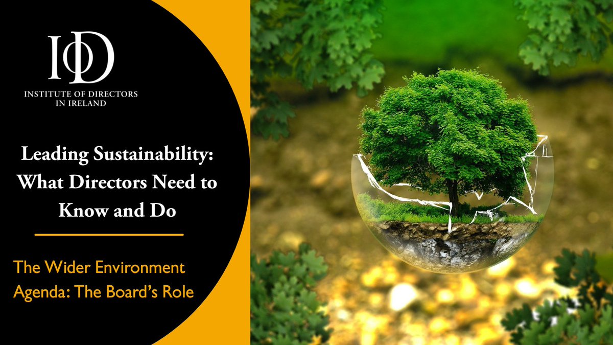 We're looking forward to the third session of our #ESG course, ‘Leading Sustainability: What Directors Need to Know &amp; How to Do It’', which kicks off tomorrow morning. This session will explore the wider environmental agenda &amp; the board's role. Led by <a href="/simonhaslam/">Prof. Simon Haslam</a>.  #IoDTraining