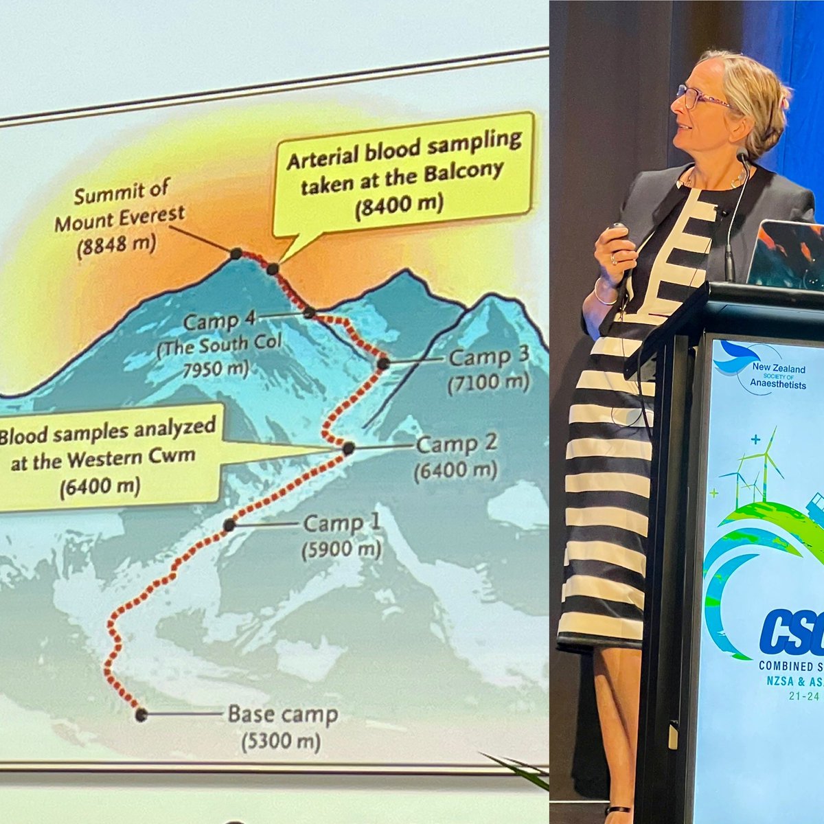 katy_skier's tweet image. @denny_levett combining her love of science and the mountains in a stunning talk on the @XtremeEverest expedition #CSCwgtn2022 #WomeninScience #WomenInMedicine @ASA_Australia @TheNZSA