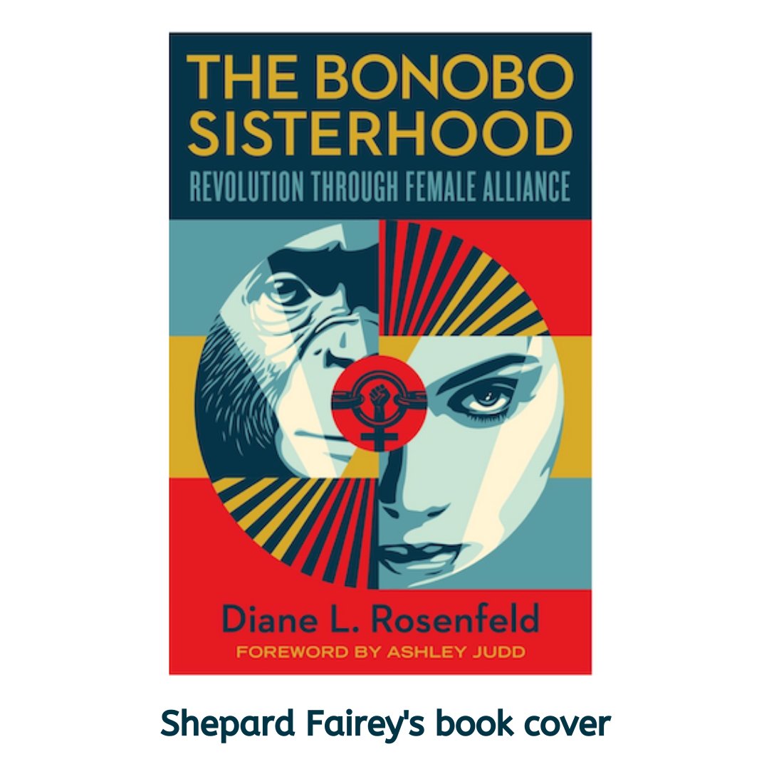 'In designing the cover I wanted to showcase the kindred relationship between bonobo females and human women... Both the bonobo and the woman on the cover look directly at the viewer implying that the time is NOW to engage the world' @OBEYGIANT Thank you! #bebonobo