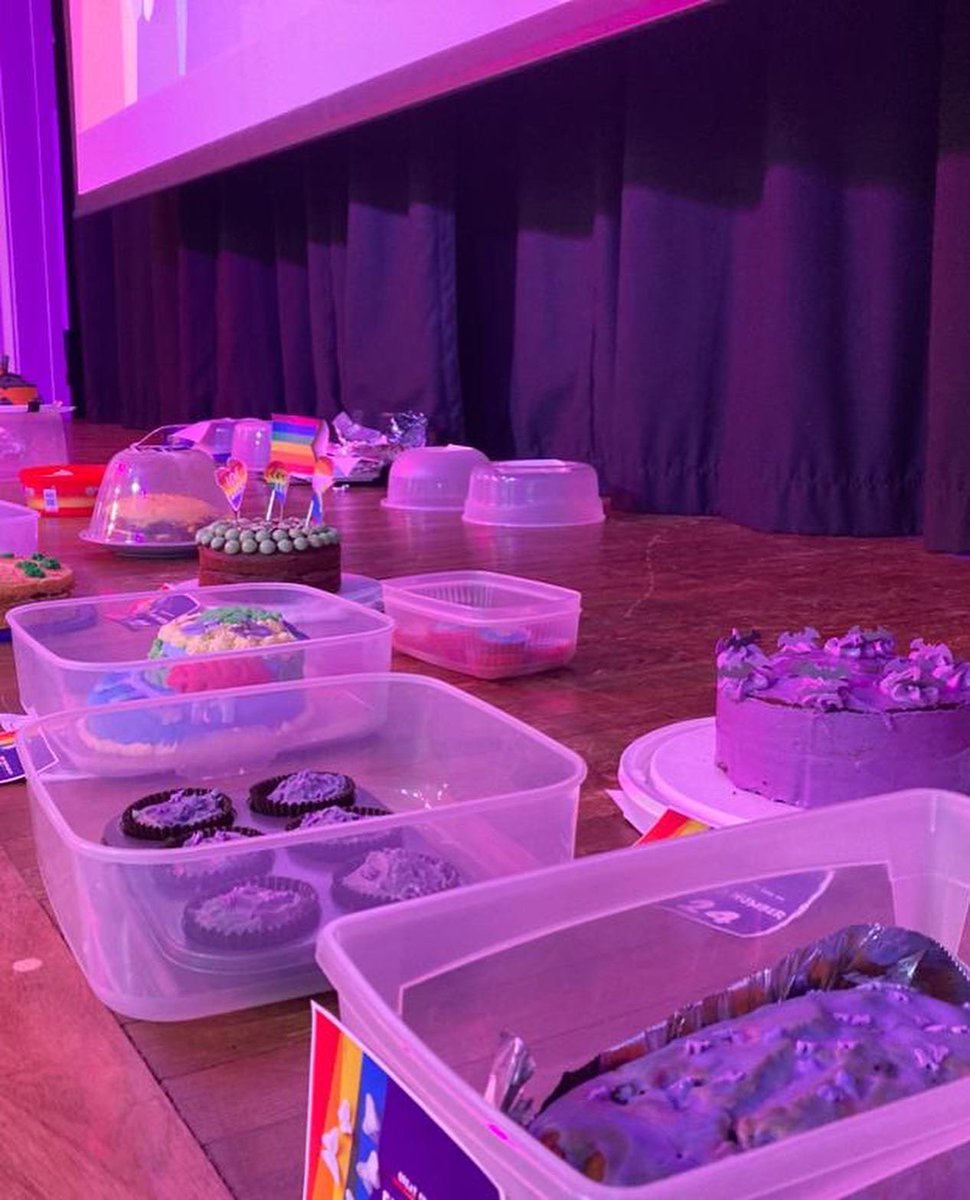 ODASafeguarding's tweet photo. The great Ormiston bake off, what a wonderful selection of cakes from staff and students. The staff theme was purple so My entry was a cupcake bouquet 😋😁🧁@OrmistonAcads https://t.co/s318ondKgL