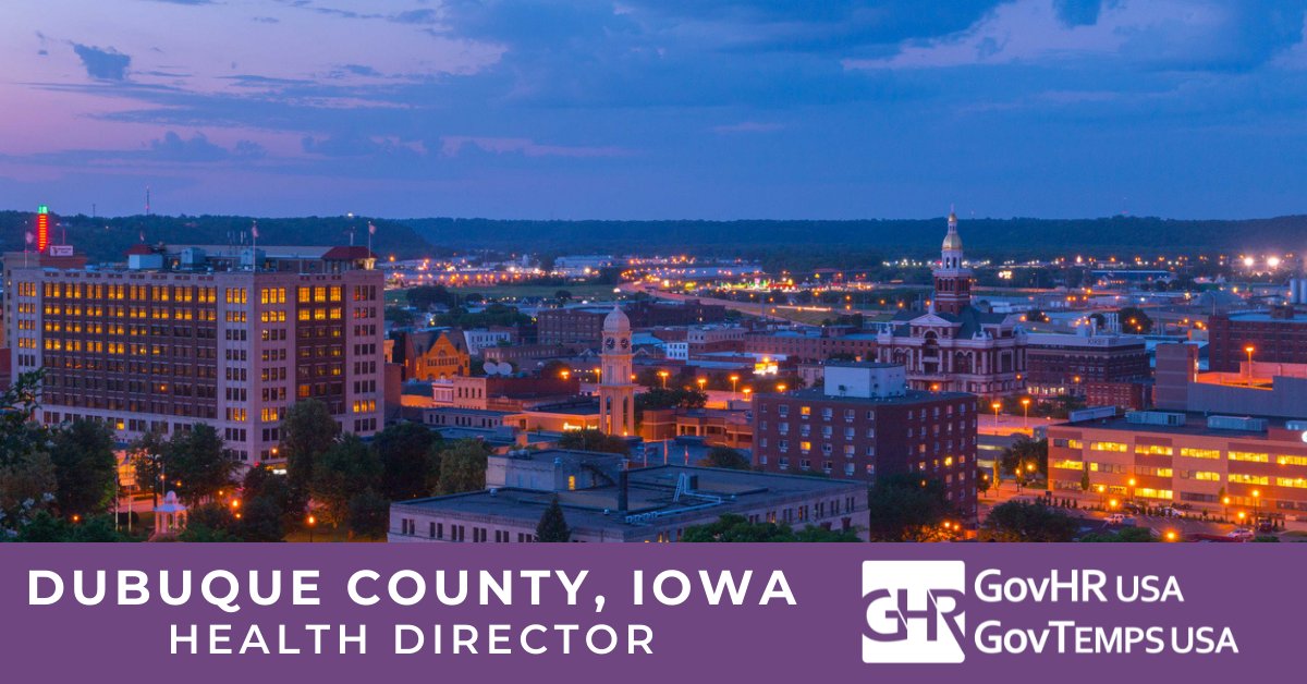 GovTempsUSA's tweet photo. Dubuque County, IA - Health Director. Apply today at: https://t.co/TAn2pdZlQZ #localgov #govhr #govjobs @dubuquecounty https://t.co/U1L1n9cHZ4