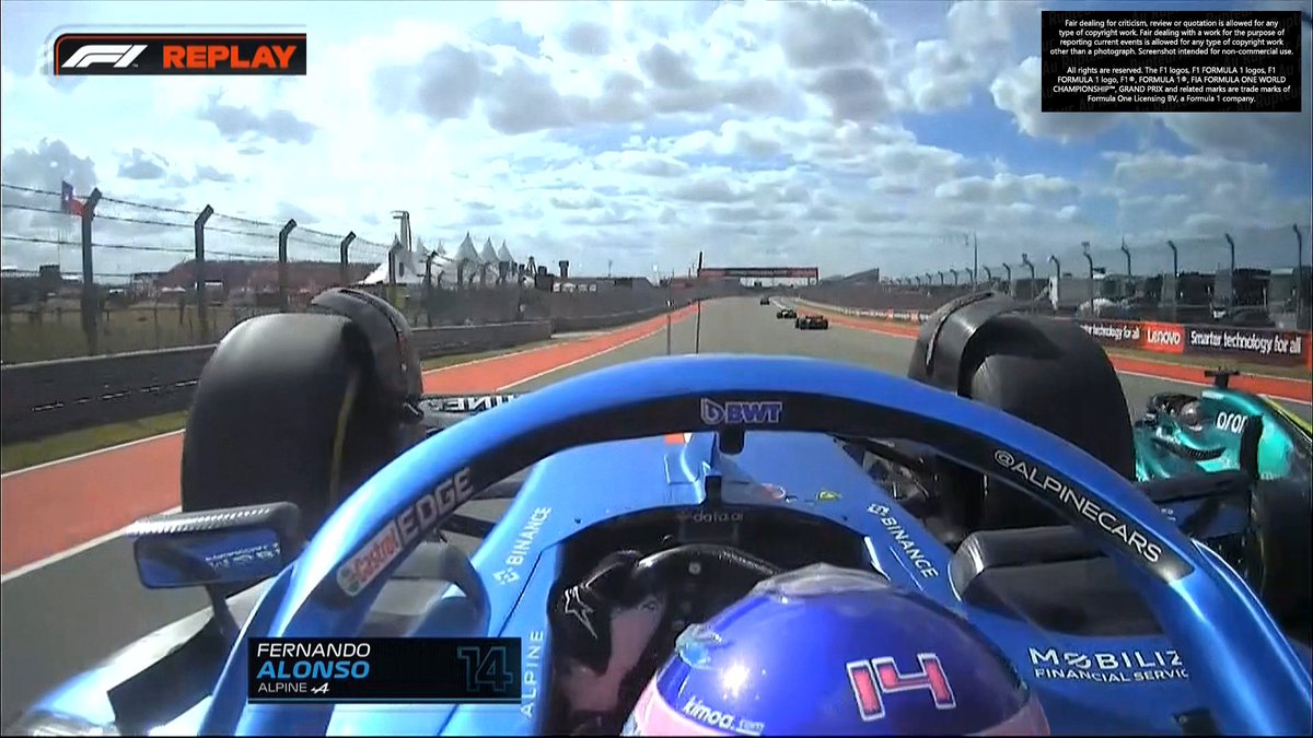 AuRupteur's tweet photo. Il a levé les roues avant comme les cousins du quartier en Booster, Fernando. #USGP #F1 https://t.co/SxtSf4J2te