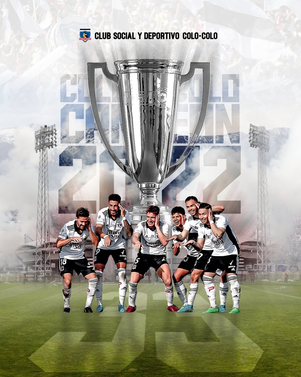 𝐂𝐎𝐋𝐎-𝐂𝐎𝐋𝐎 𝐂𝐀𝐌𝐏𝐄𝐎́𝐍 𝟐𝟎𝟐𝟐 ⭐️ 

Con el apoyo de socias/os e hinchas, el Cacique vuelve a lo más alto del fútbol chileno, como debe ser. Orgullosos de este plantel y cuerpo técnico por volver a bajar una estrella tras años difíciles. 

¡A festejar la ⭐​ 33! 🤍🖤