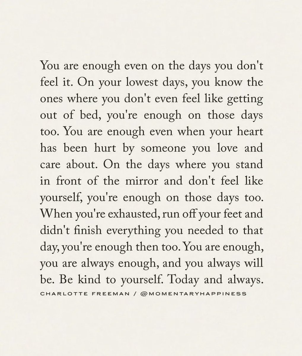ThoughtCatalog's tweet photo. You are enough. Be kind to yourself. 🤍 https://t.co/YP8puhAc3i