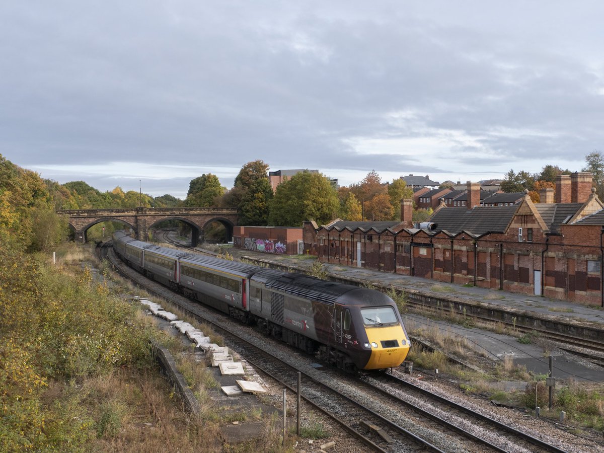 Cross Country HST 43357 with 1V50 Edinburgh to Plymouth passing through Rotherham Masborough. This was once a haven for many a Gricer back in the 70s and 80s. 19/10/22