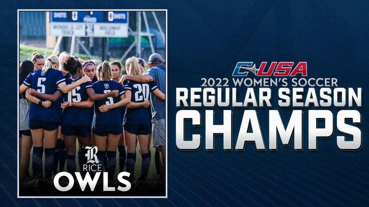 🏆 𝗥𝗲𝗴𝘂𝗹𝗮𝗿 𝗦𝗲𝗮𝘀𝗼𝗻 𝗖𝗵𝗮𝗺𝗽𝘀 🏆 @RiceSoccer has clinched the No. 1 seed in the #CUSAWSOC championship!