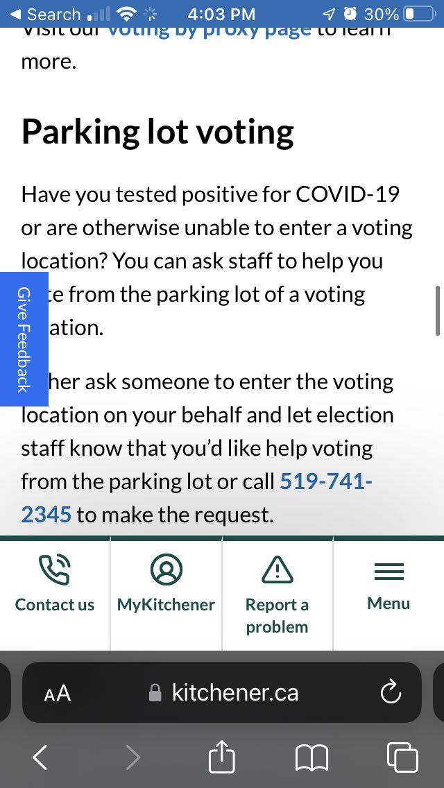 Parking lot voting will be an option for people in <a href="/CityKitchener/">City of Kitchener</a> who are unable to go indoors!! 

Please take advantage of this option rather than losing your chance to vote.