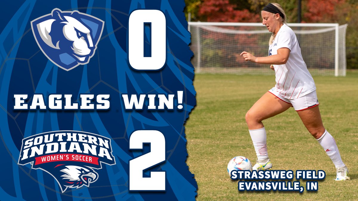 ⚽️🦅 The Screaming Eagles win and are in!
FINAL | USI 2 (5-7-4, 1-5-2), EIU 0 (2-6-8, 0-4-4).

With today's win, USI secured a berth into the <a href="/OVCSports/">Ohio Valley Conference</a> Championship Tournament! USI will next play in the opening round on Friday.

📊 bit.ly/3RM1hZk

#GoUSIEagles #OVCit