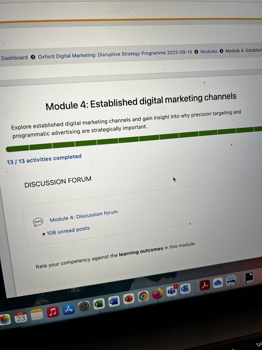 Module 4 ✅✅✅✅ 

I really enjoyed this module as I already knew more about these topics than other modules so it was nice to dive deeper and explore more with <a href="/AndrewTStephen/">Professor Andrew Stephen</a> &amp; <a href="/thesethrogin/">Seth Rogin</a> 

Roll on module 5!