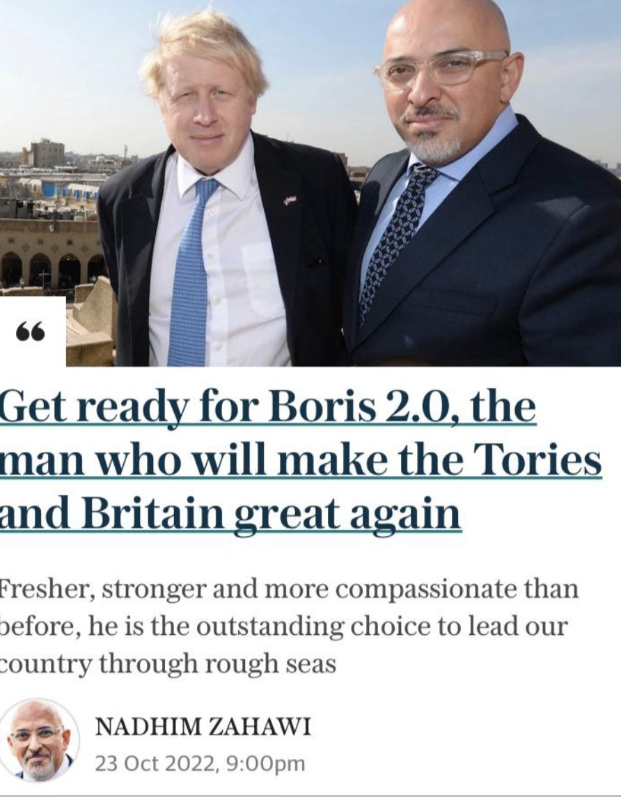 Well this is awkward. Nadhim Zahawi article backing Boris Johnson is published at 9pm - 2 mins after he put out a statement saying he was pulling out of the race.