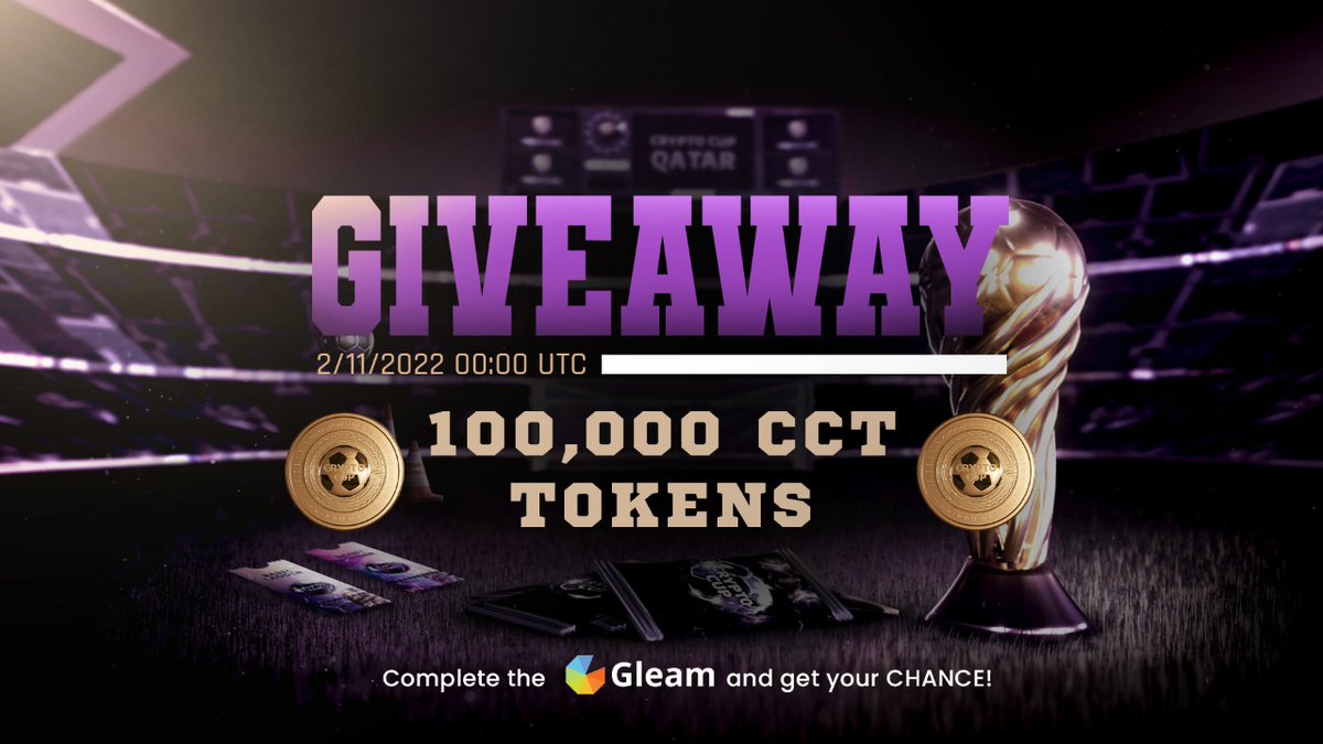 CryptoCupQatar's tweet photo. 🥳🥳Big News🔥🔥

⚡#Giveaway of $CCT is Here 
🏆 The token that will accompany this project and  #Qatar2022

🚀Total Giveaway Pool - 100,000 $CCT 

To Participate⤵️
➡️ Complete #Gleam :
https://t.co/6Redf3BuIA

⏳ Ending 2/11

#Giveaways #airdrop #presale #Tokengiveway #token https://t.co/HALCsWUqSp