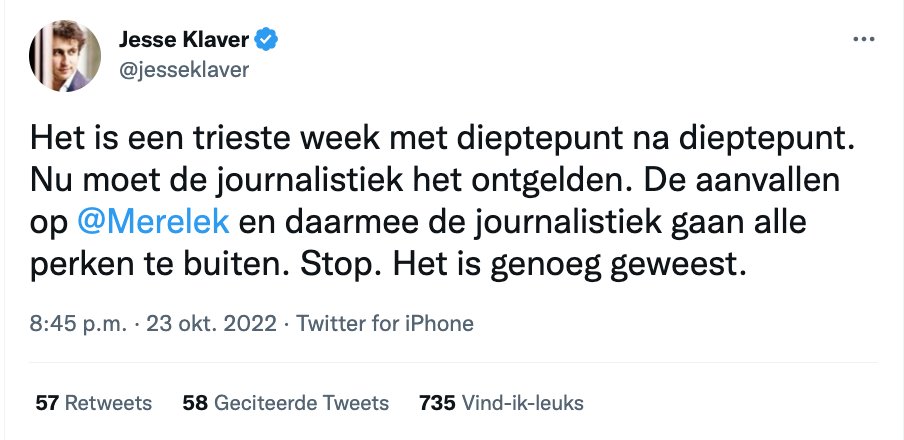BIZAR!

1. Een journalist roept op op tot het liquideren van #Baudet: *stilte*

2. Een andere journalist probeert dit goed te praten en liegt dat "liquideren" ook "wegsturen" kan betekenen: "WAT GOED!"

3. Ik vraag in alle rust om opheldering: "INTIMIDEREND! BEDREIGEND! VERGIF!"