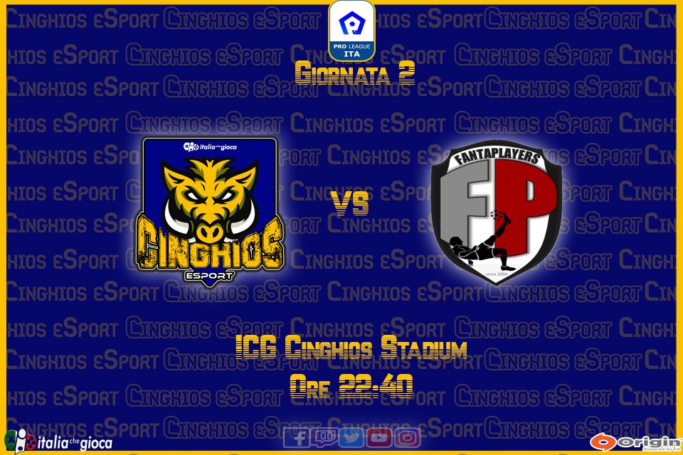 𝕄𝕒𝕥𝕔𝕙𝕕𝕒𝕪

🗓️⚽️🎮2ª Giornata di #SerieA @LIPC_network

🕚22:40

🆚<a href="/fantaplayers/">FC Fantaplayers</a>

📺Live: twitch.tv/cinghiosesport

<a href="/EsportsTweeter/">Esports RTs</a> <a href="/CaveaIO/">CAVEA</a> <a href="/pctransfermarkt/">🇮🇹 PRO CLUBS TRANSFERMARKT🔍</a>

#italiachegioca #proleague #proclub #cinghios #eSports #esportsitalia #FIFA23