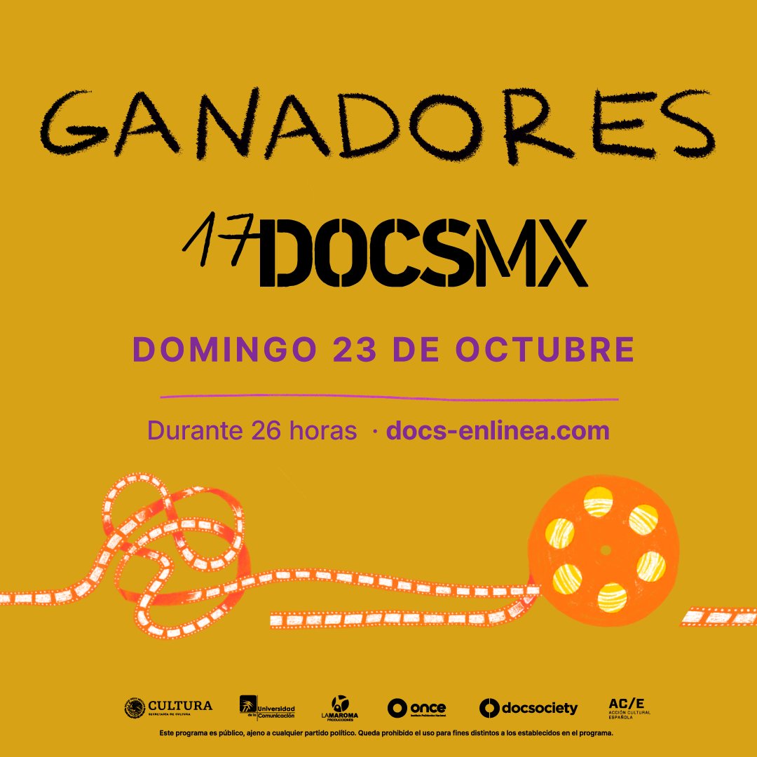 DocsMX's tweet image. ¡Todo este domingo ve los documentales ganadores del #17DocsMX! 
Gratis y por tiempo limitado.

Entra a #DocsEnLínea. 
👉 docs-enlinea.com/17DocsMX