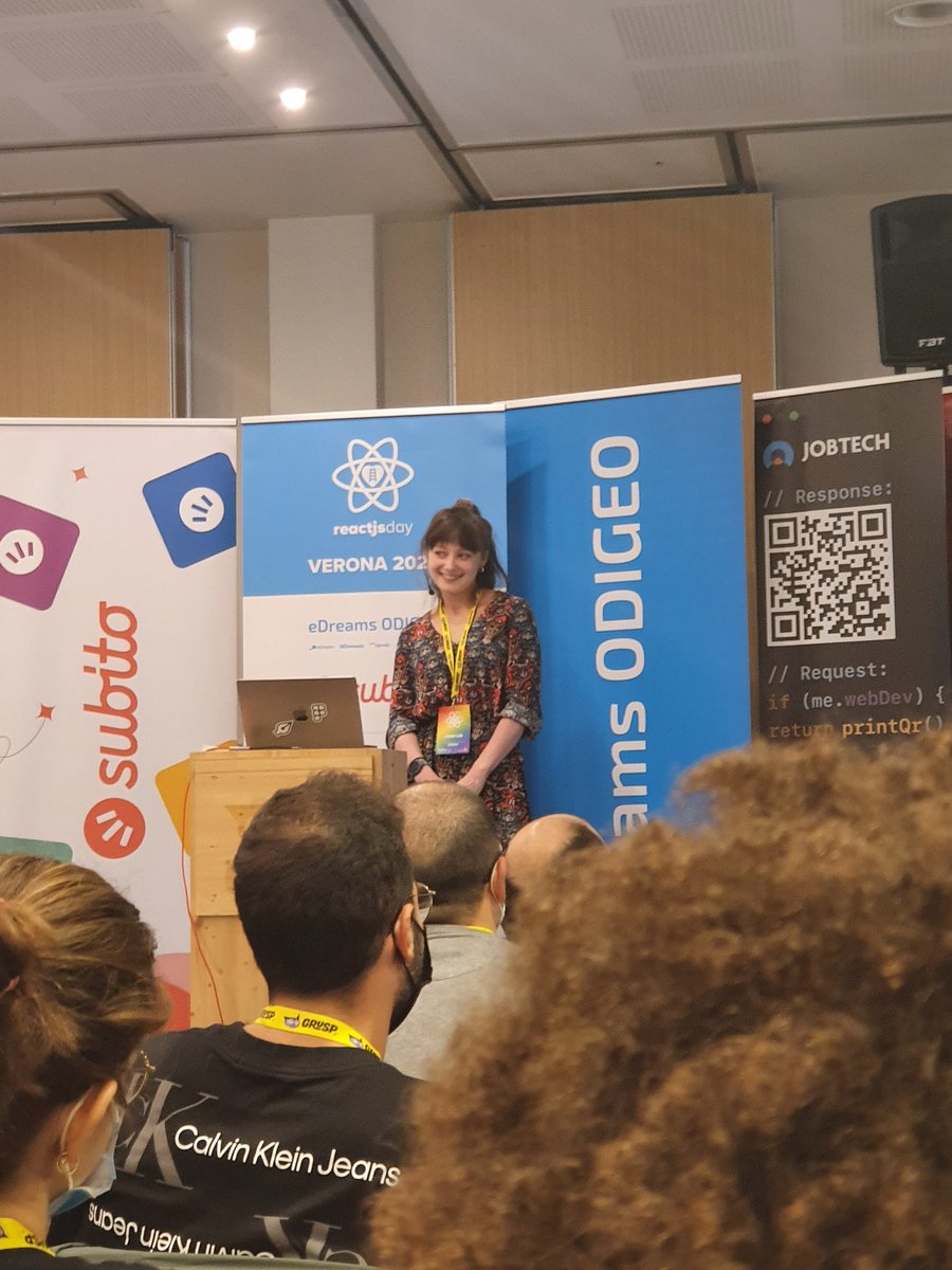 GahrzDev's tweet photo. Here few pics from @reactjsday event in Verona. It's an amazing opportunity to grow professionally and meet new people who shares your passion! Thanks @grusp and all the amazing speakers @jennylea_ @acifani_ @ivolnelly @arisa_dev @jiayi0x10 @leimonio @resource11 @NoriSte https://t.co/ILc9OQGocZ