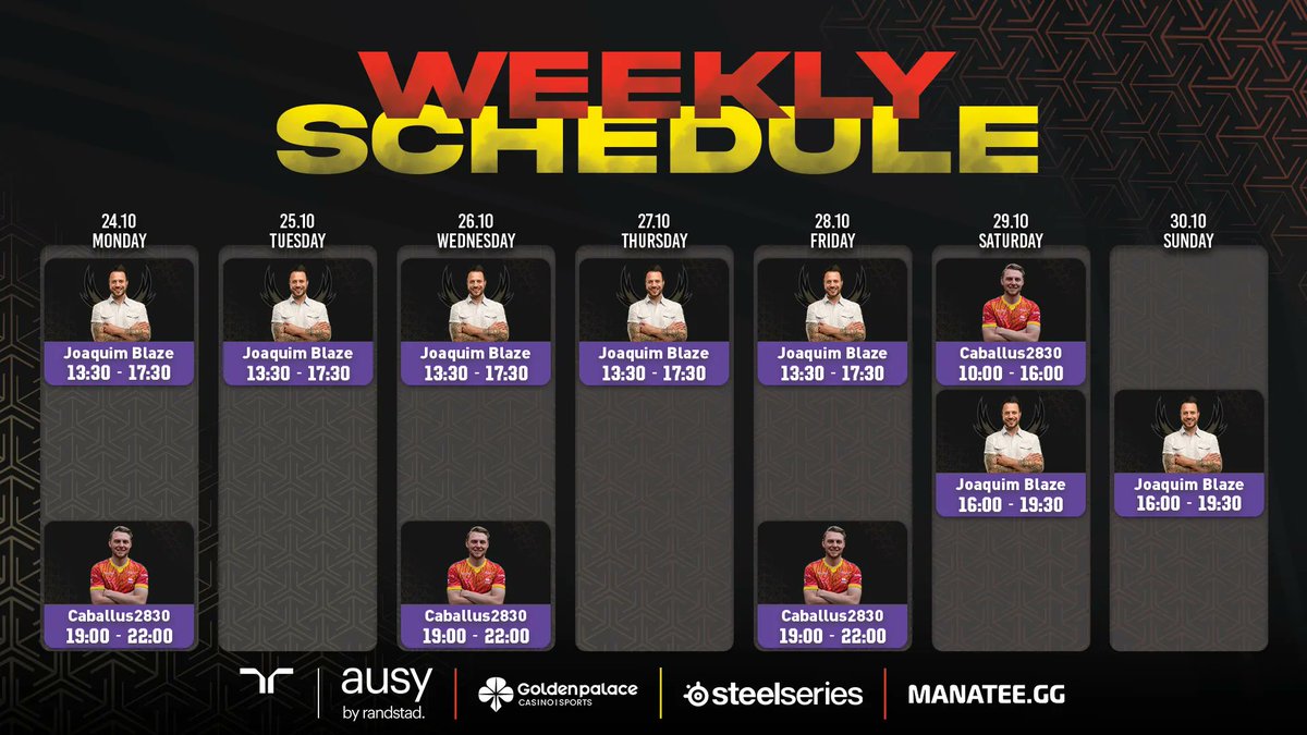 KVM Esports (@kvm_esports) on Twitter photo The last week of October is another one where <a href="/joaquimblaze/">Joaquim Blaze</a> & <a href="/caballus2830/">Caballus2830</a> will entertain you all! ๐ฅณ The last week of October is another one where <a href="/joaquimblaze/">Joaquim Blaze</a> & <a href="/caballus2830/">Caballus2830</a> will entertain you all! ๐ฅณ
