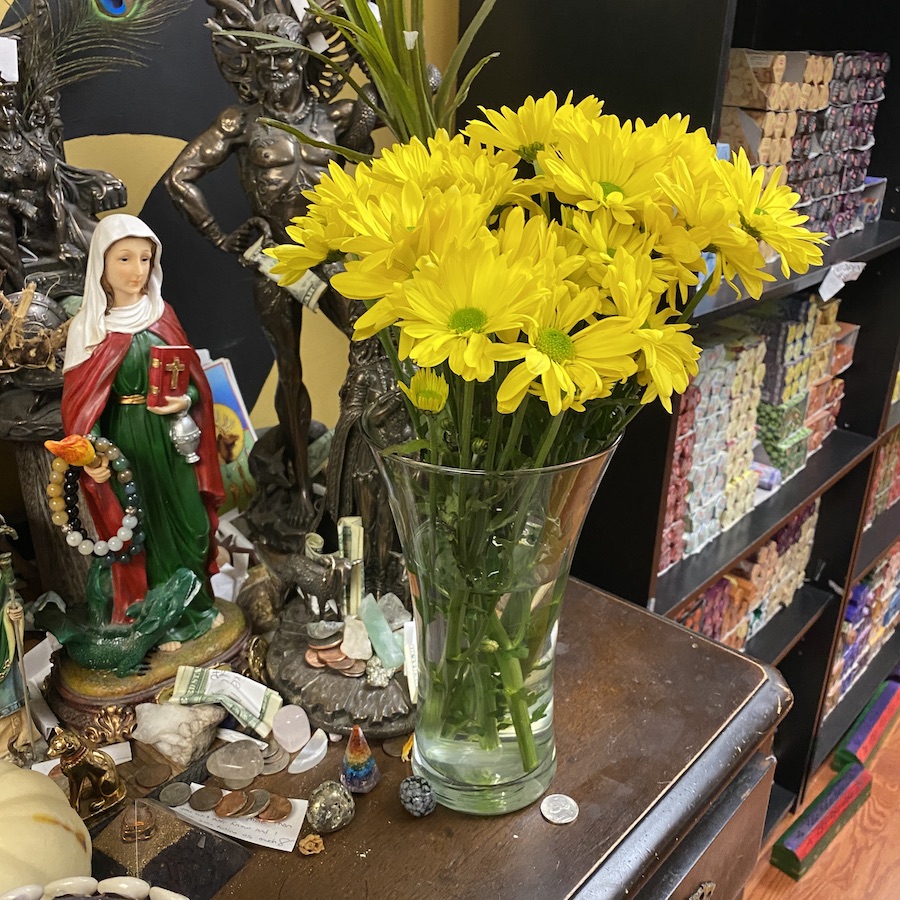 aromagregory's tweet photo. Did you know we have a community altar? It's located in the Spirit Room. You can leave an offering on it (or even leave your petition/prayer, too).
#CommunityAltar #Altar #MotherMary #Cernunnos #Lotus #Ganesh #VotiveOfferings #CandleMagic #Lakshmi #PrayerRequest #Prayer #Petition https://t.co/aBBEmy8U1c
