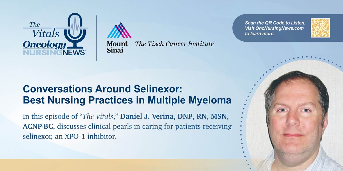 OncNursingNews's tweet photo. Listen Now! Conversations Around Selinexor: Best Nursing Practices in Multiple Myeloma
#multiplemyeloma #mmsm #oncology #Nursing #NurseTwitter #IMS22 @Myeloma_Society @TischCancer
https://t.co/SoHm1LFSBU https://t.co/UrSV0GKorb