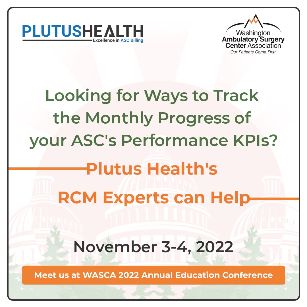 PlutusHealthRCM's tweet image. Tracking performance KPIs is essential for your ASC’s growth. Plutus Health’s RCM experts will help your ASC.
Connect with us at WASCA 2022 annual education conference and trade show at booth 402.
Book your slot today.
hubs.li/Q01q7FQd0
 
#ASCbilling #ASCcoding #ASCRCM