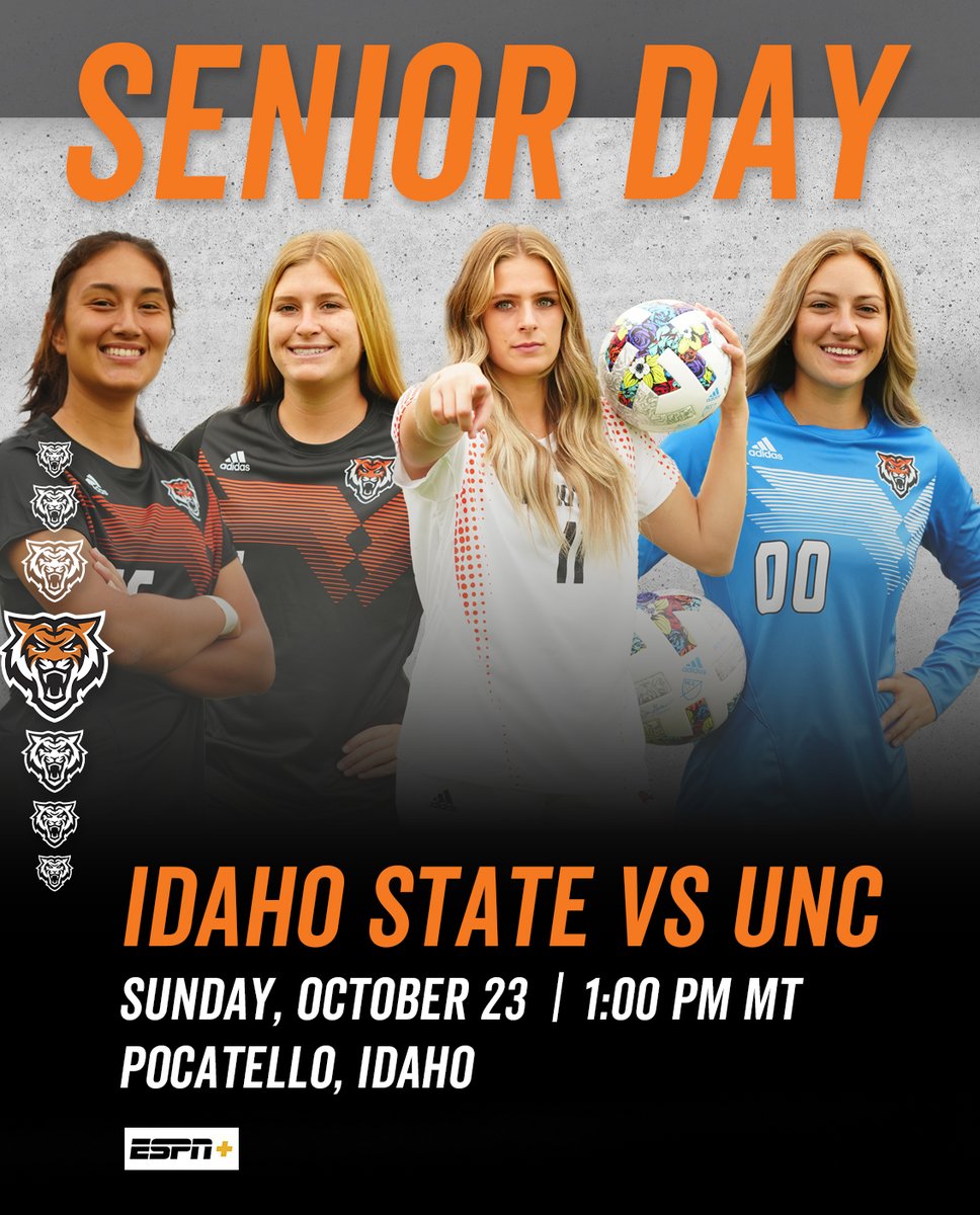 IdahoStateSoccr's tweet photo. It's Senior Day! Bundle up and come out to Davis to cheer on the Bengals and honor our seniors after the match!
๐ @UNC_BearsSoccer
๐ Pocatello, Idaho | Davis Field
โฐ 1:00 PM MT
๐ https://t.co/NFkIzUDjis
๐บ https://t.co/wr3wDTtuhb
#RoarTogether // #ISUSOC https://t.co/gkcld9VqTA