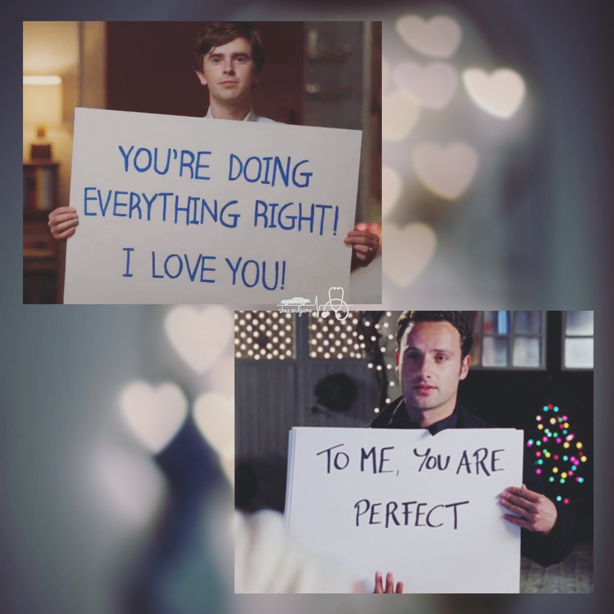 EndgameShea's tweet photo. Just your Sunday reminder to always appreciate and speak out loud for the person you love โค๏ธ
We adore โLove Actuallyโ references ๐ฅฐโค๏ธ
#Shea #TheGoodDoctor #FreddieHighmore #PaigeSpara #ShaunMurphy #LeaDilallo #Ship #Love #Couple #SheaIsBack #SheaEndgame #LoveActually https://t.co/SvbCCLaAHO