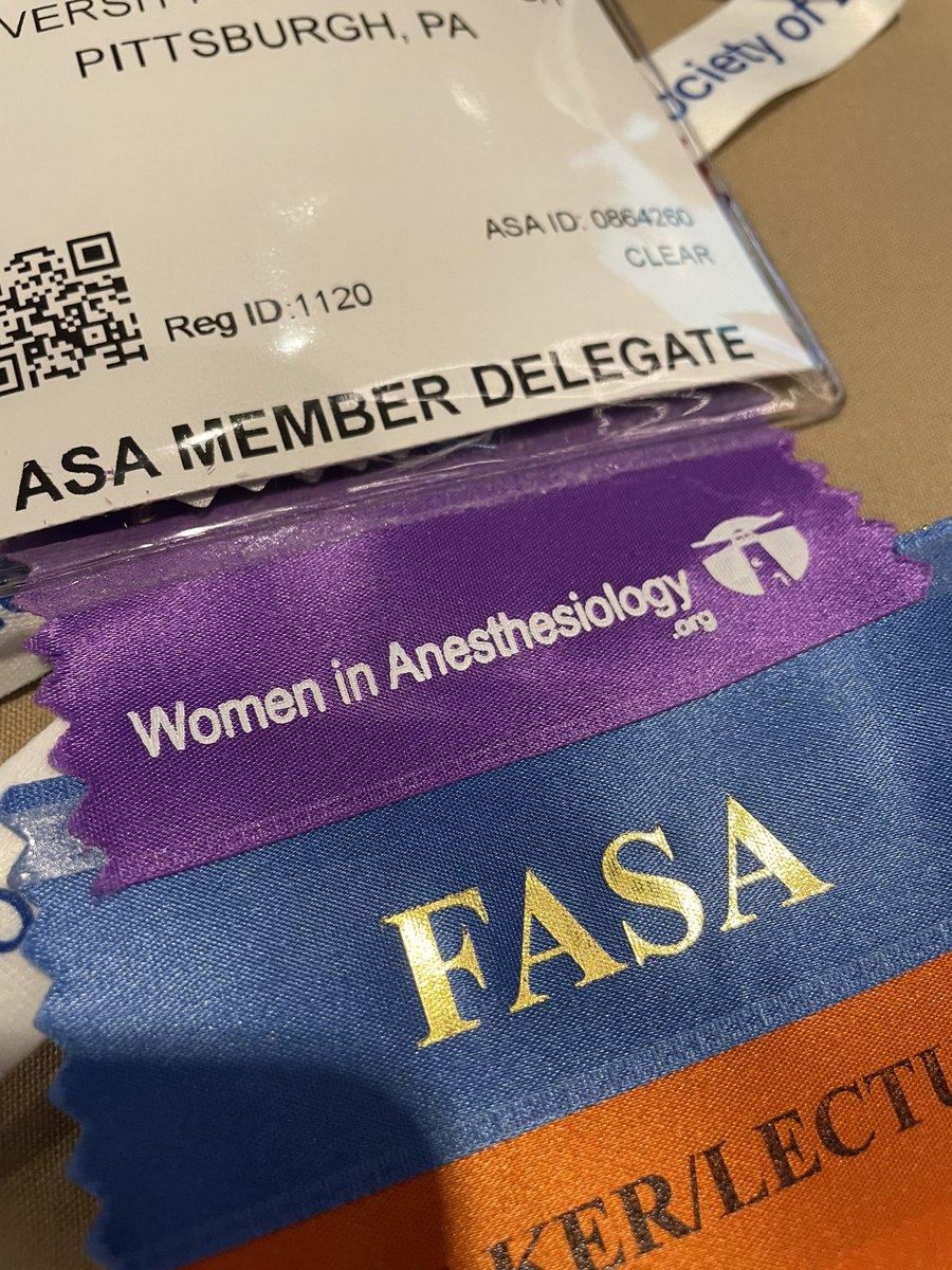 The 2 best ribbons right there!  <a href="/womenMDinanesth/">Women in Anesthesiology</a> and #FASA from <a href="/ASALifeline/">ASA®</a>!  #ANES22PhotoChallenge