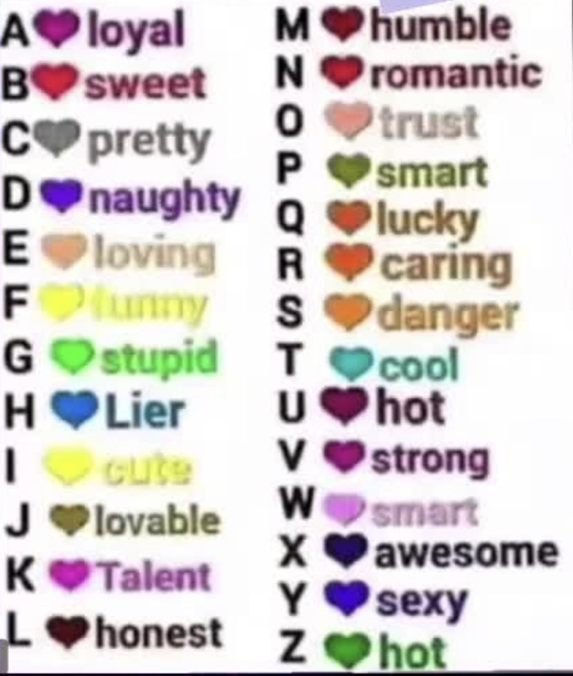 an_i14's tweet photo. A - Loyal
N - Romantic
D - Naughty
R - Caring
E - Funny https://t.co/vy878WEF4N