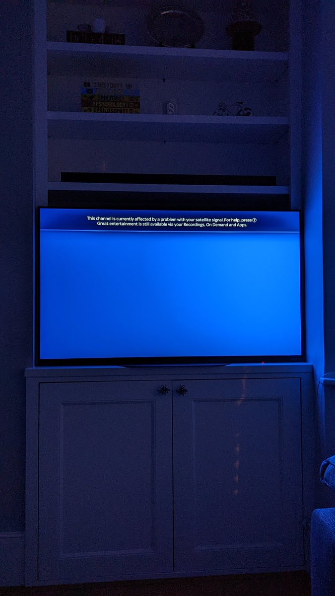 stenard's tweet image. This is where @skytv 's refusal to allow casting of sky go is an absolute joke in this day and age. They're the ONLY provider to restrict like this. I pay a fortune for sky, and yet because of a thunderstorm I'm forced to resort to watching on my small phone screen