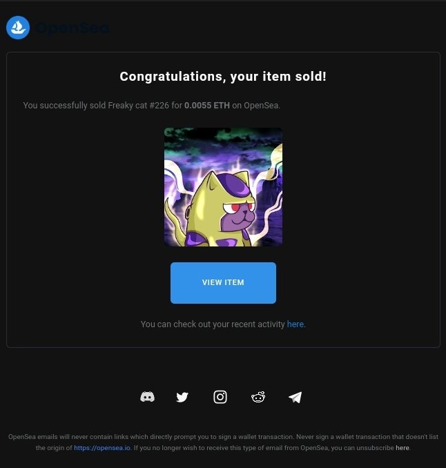 ANOTHER CATS HAS BEEN SOLD‼️
congrats and big thanks for  my lovely frens <a href="/jhjcripto/">Tortuga 3</a> <a href="/JakeBalchNFT/">jakebalch.nft 💎💜</a> @Krillmeed_NFT 😸💙
Pls follow🔥
.
3 FREAKYCAT STILL AVAILABLE
Collection link
opensea.io/collection/fre…
.
 #NFTCommmunity #NFTProject #NFTcollections #NFTcollectibles