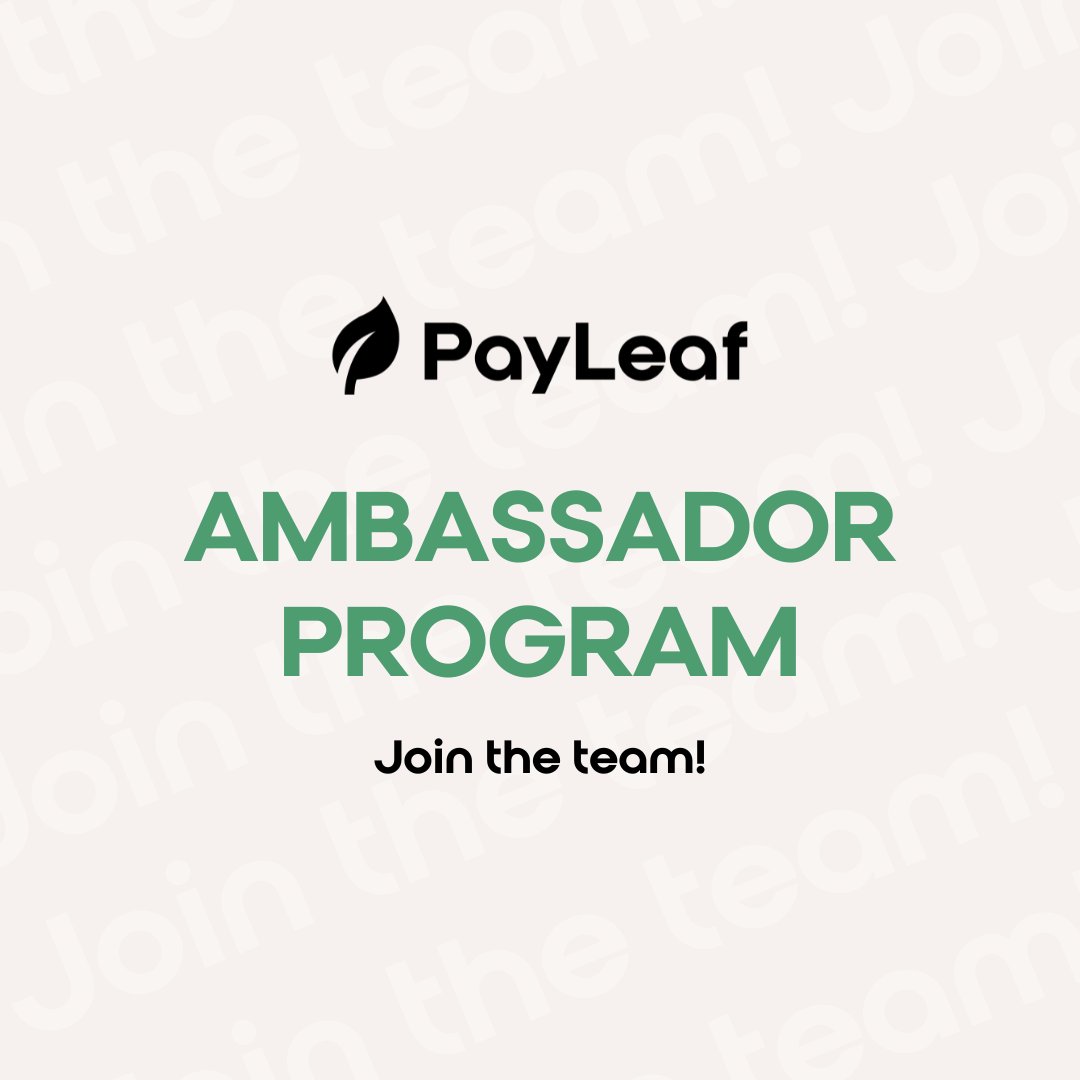 Crew, it’s time to grow PayLeaf together!

We've made things as simple as possible for you to recruit and onboard dispensaries or retailers.

The Ambassador Program 👇