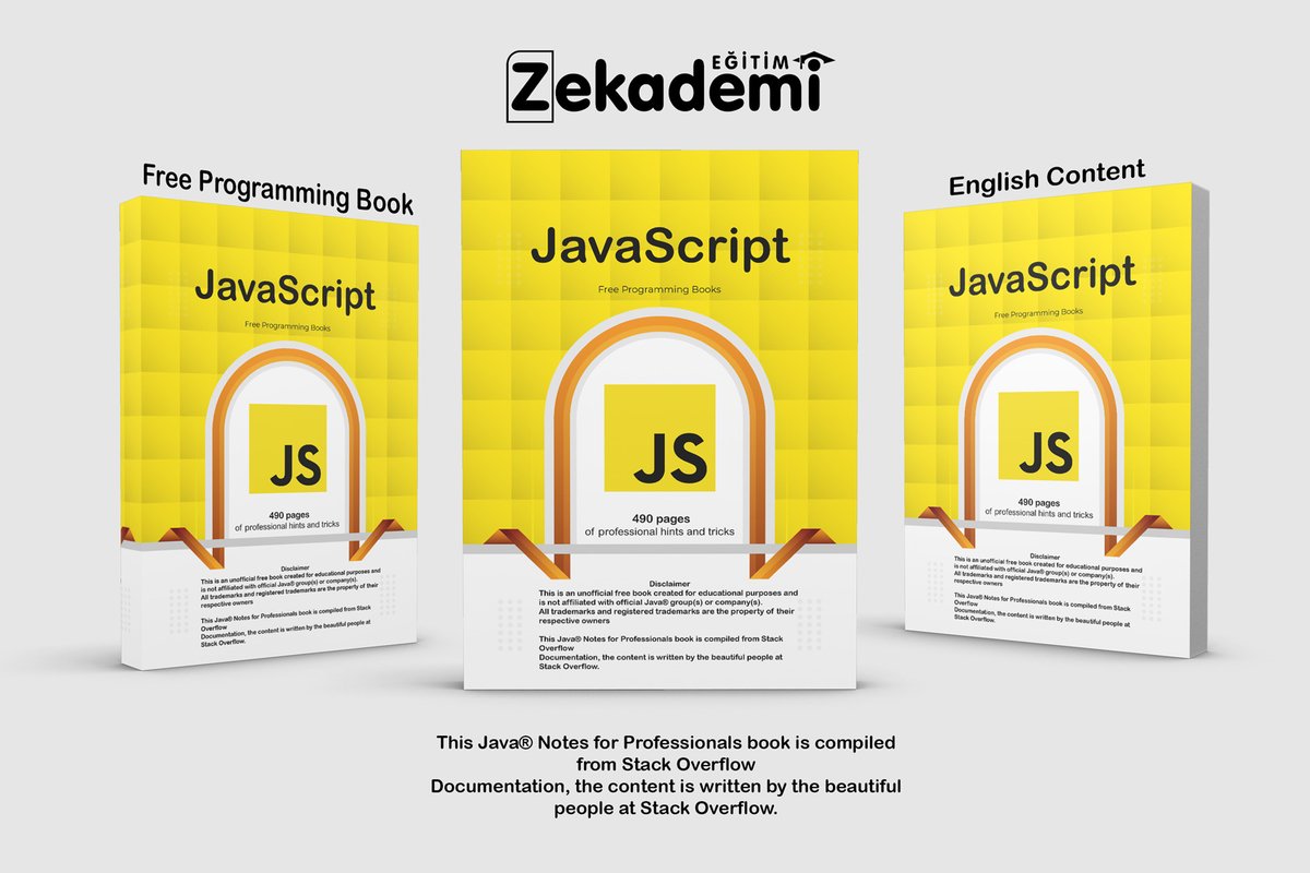 Ücretsiz JavaScript Programlama Kitabı | Free JavaScript Programming Book 
Stack Overflow da sorulara cevaplar vererek program yazanların katkılarıyla derlenmiş, İngilizce kitap 489 sayfa "Free Javascript Programming Book" paylaşmak istedim.
zekademi.com/2022/10/ucrets…