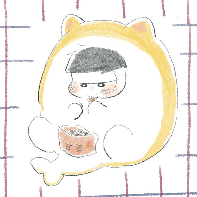 omochi_muchi's tweet photo. うさ松とはむ松の秋の味覚🍠🌰 https://t.co/hjKTLwv5Ni