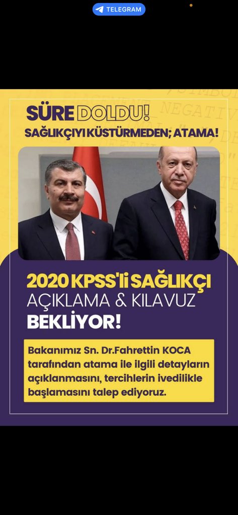 Suleyman_7206's tweet photo. Sabrımız kalmadı sayın @drfahrettinkoca pztesi kılavuz ösymde olmasını  bekliyoruz bakanım lütfen mağdur olan 90 puanla bekleyen sağlıkçılar olarak sizden puanımız yanmaması için sözünüzde durmanızı bekliyoruz 

@RTErdogan 

SBKılavuzu ÖsymGönder https://t.co/aTBiiPOX74