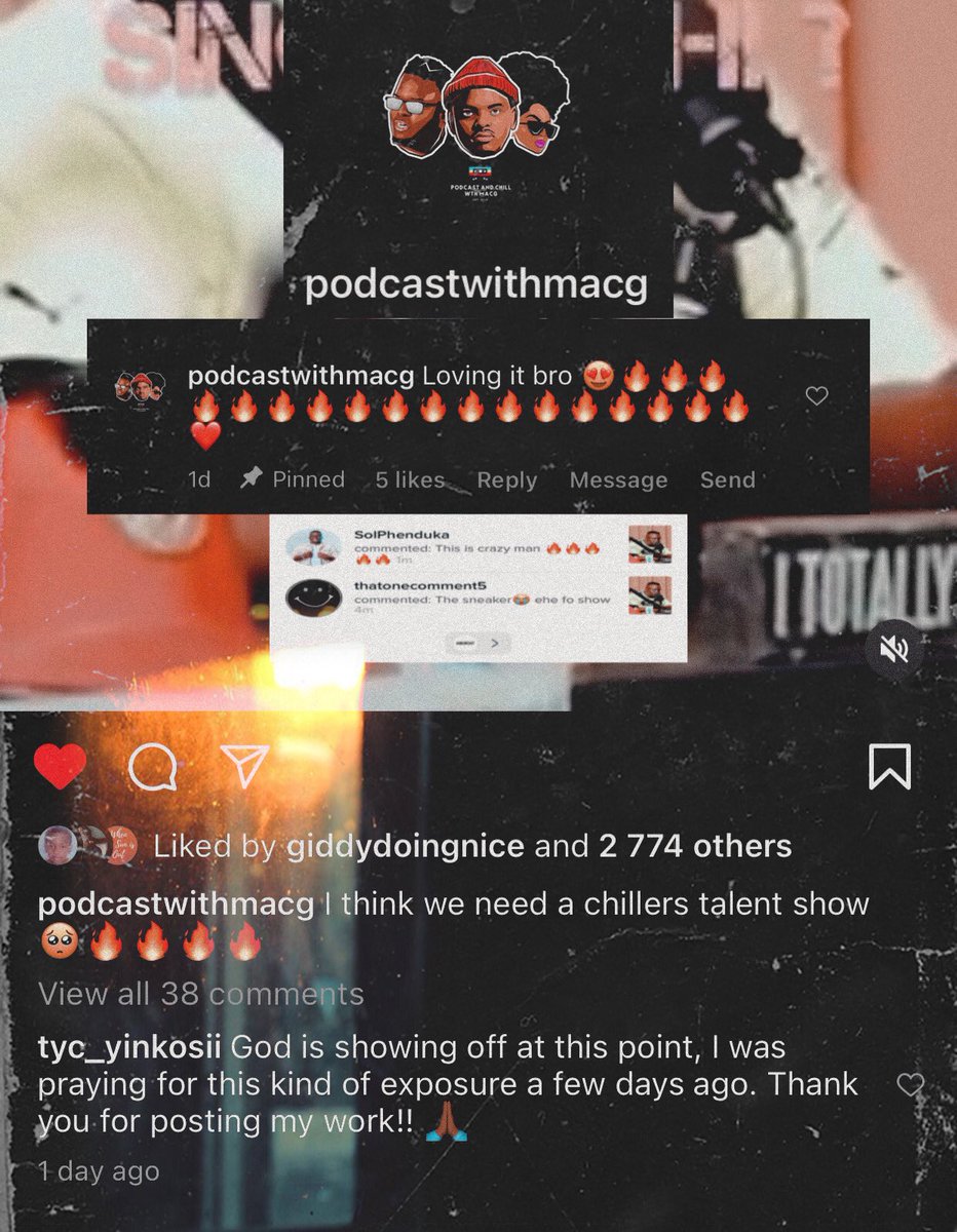 tyc_yinkosii's tweet photo. The biggest podcast in Africa posted my work on their IG page. I am grateful. π₯¦ #postcastandchillwithmacg
Link: https://t.co/5e8OLhUW6L
Follow me:
TikTok: @tyc_yinkosii
Instagram: @tyc_yinkosii https://t.co/3CVZP3VG9F